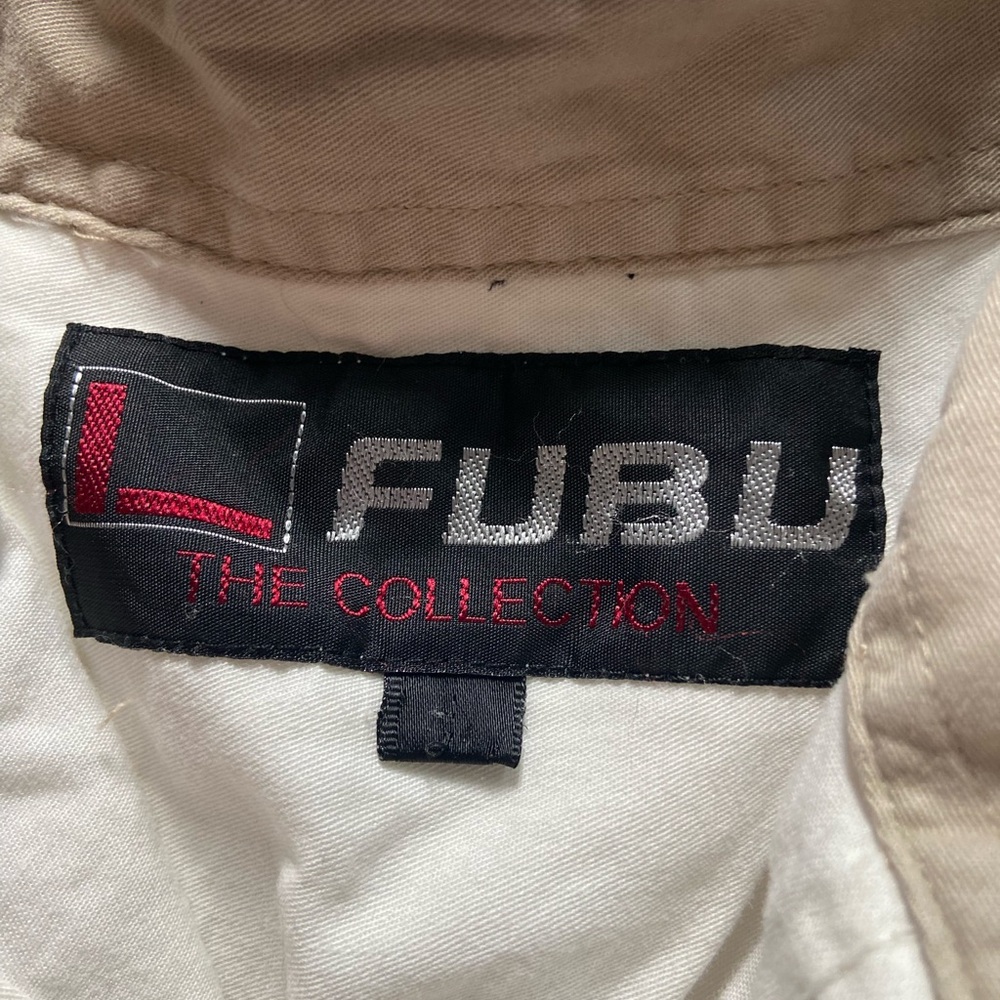 FUBU Cream Short Sleeve Button Down Shirt - Picture 2 of 7